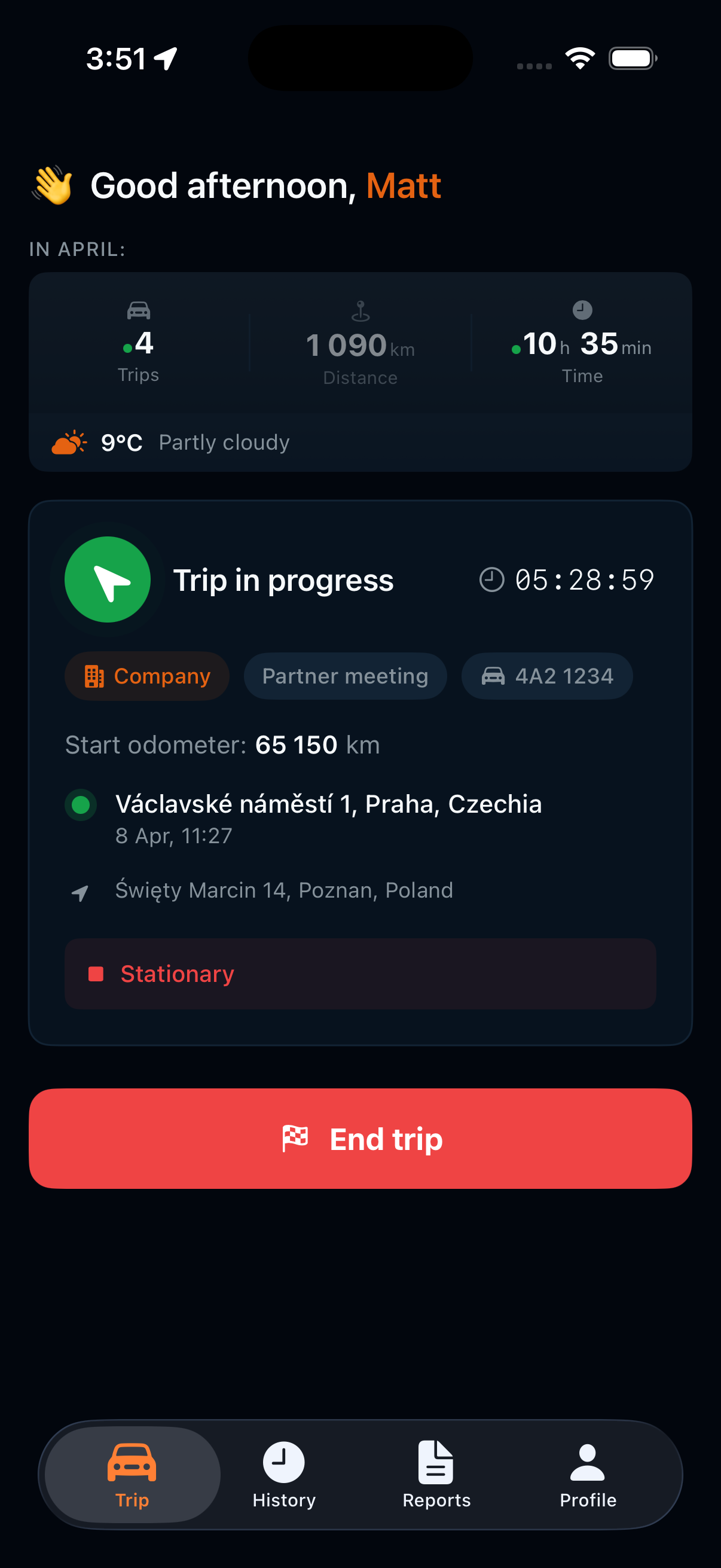 Mobile app - dark mode